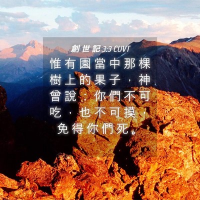Picture 04 - 創 世 記 3:3 CUVT - 惟 有 園 當 中 那 棵 樹 上 的 果 子 - Bible Verse Picture
