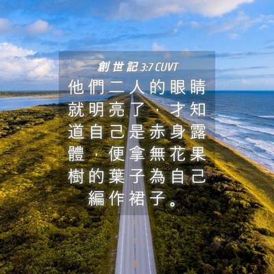 Picture 04 - 創 世 記 3:7 CUVT - 他 們 二 人 的 眼 睛 就 明 亮 了 ， - Bible Verse Picture