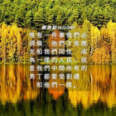 Picture 04 - 創 世 記 34:22 CUVT - 惟 有 一 件 事 我 們 必 須 做 ， 他 - Bible Verse Picture