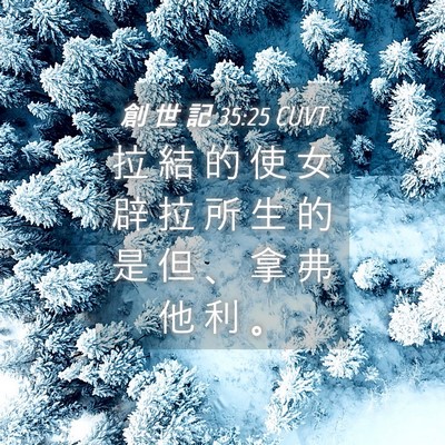 Picture 04 - 創 世 記 35:25 CUVT - 拉 結 的 使 女 辟 拉 所 生 的 是 但 - Bible Verse Picture