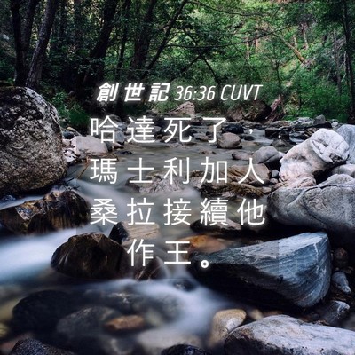 Picture 04 - 創 世 記 36:36 CUVT - 哈 達 死 了 ， 瑪 士 利 加 人 桑 拉 - Bible Verse Picture