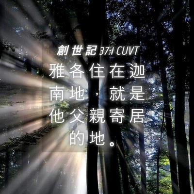 Picture 04 - 創 世 記 37:1 CUVT - 雅 各 住 在 迦 南 地 ， 就 是 他 父 - Bible Verse Picture