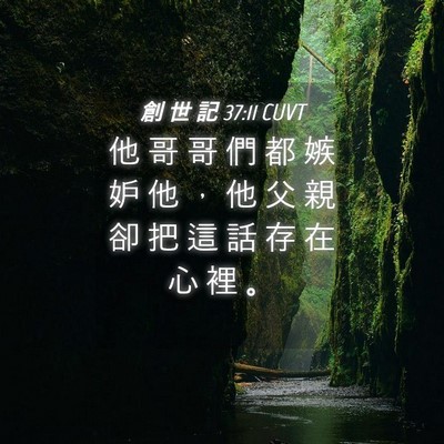 Picture 04 - 創 世 記 37:11 CUVT - 他 哥 哥 們 都 嫉 妒 他 ， 他 父 親 - Bible Verse Picture