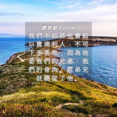 Picture 04 - 創 世 記 37:27 CUVT - 我 們 不 如 將 他 賣 給 以 實 瑪 利 - Bible Verse Picture
