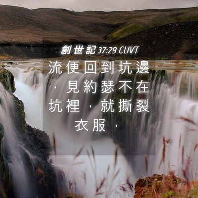 Picture 04 - 創 世 記 37:29 CUVT - 流 便 回 到 坑 邊 ， 見 約 瑟 不 在 - Bible Verse Picture