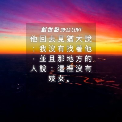 Picture 04 - 創 世 記 38:22 CUVT - 他 回 去 見 猶 大 說 ： 我 沒 有 找 - Bible Verse Picture