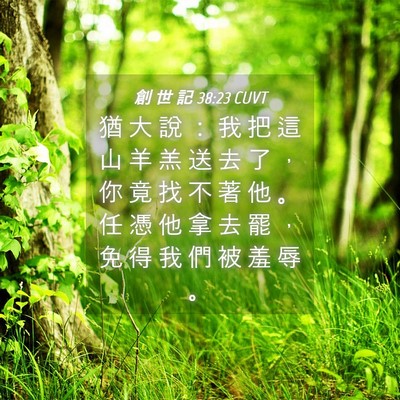 Picture 04 - 創 世 記 38:23 CUVT - 猶 大 說 ： 我 把 這 山 羊 羔 送 去 - Bible Verse Picture