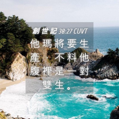 Picture 04 - 創 世 記 38:27 CUVT - 他 瑪 將 要 生 產 ， 不 料 他 腹 裡 - Bible Verse Picture