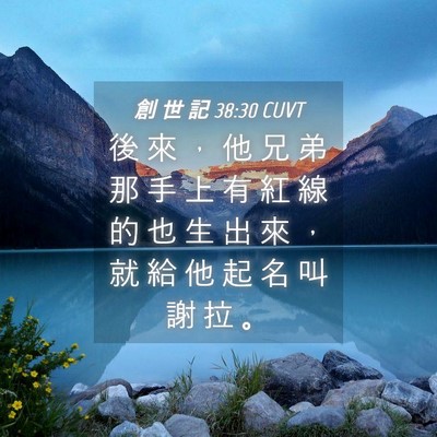 Picture 04 - 創 世 記 38:30 CUVT - 後 來 ， 他 兄 弟 那 手 上 有 紅 線 - Bible Verse Picture