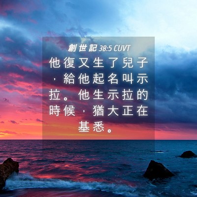 Picture 04 - 創 世 記 38:5 CUVT - 他 復 又 生 了 兒 子 ， 給 他 起 名 - Bible Verse Picture