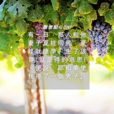 Picture 04 - 創 世 記 4:1 CUVT - 有 一 日 ， 那 人 和 他 妻 子 夏 娃 - Bible Verse Picture