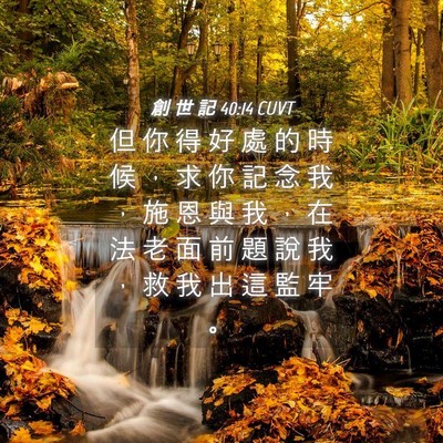 Picture 04 - 創 世 記 40:14 CUVT - 但 你 得 好 處 的 時 候 ， 求 你 記 - Bible Verse Picture