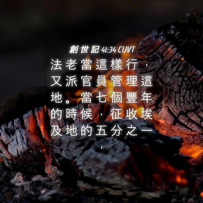 Picture 04 - 創 世 記 41:34 CUVT - 法 老 當 這 樣 行 ， 又 派 官 員 管 - Bible Verse Picture
