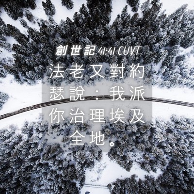 Picture 04 - 創 世 記 41:41 CUVT - 法 老 又 對 約 瑟 說 ： 我 派 你 治 - Bible Verse Picture