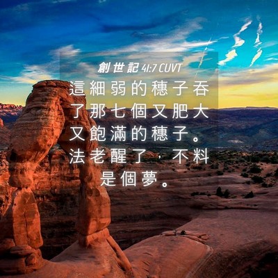 Picture 04 - 創 世 記 41:7 CUVT - 這 細 弱 的 穗 子 吞 了 那 七 個 又 - Bible Verse Picture