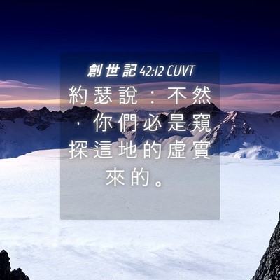 Picture 04 - 創 世 記 42:12 CUVT - 約 瑟 說 ： 不 然 ， 你 們 必 是 窺 - Bible Verse Picture