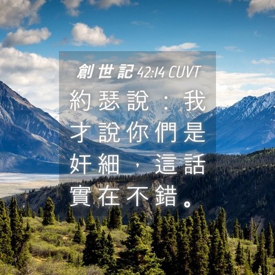 Picture 04 - 創 世 記 42:14 CUVT - 約 瑟 說 ： 我 才 說 你 們 是 奸 細 - Bible Verse Picture