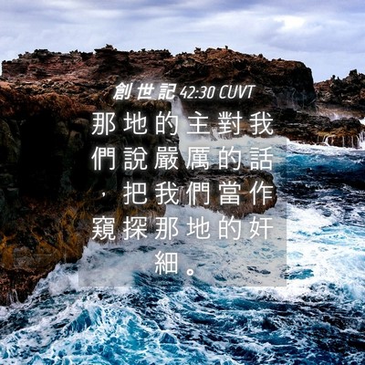 Picture 04 - 創 世 記 42:30 CUVT - 那 地 的 主 對 我 們 說 嚴 厲 的 話 - Bible Verse Picture