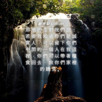 Picture 04 - 創 世 記 42:33 CUVT - 那 地 的 主 對 我 們 說 ： 若 要 我 - Bible Verse Picture