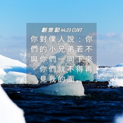 Picture 04 - 創 世 記 44:23 CUVT - 你 對 僕 人 說 ： 你 們 的 小 兄 弟 - Bible Verse Picture