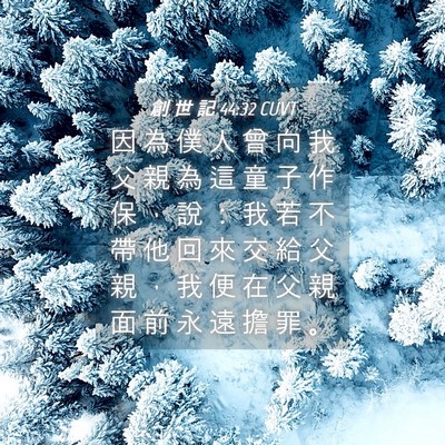 Picture 04 - 創 世 記 44:32 CUVT - 因 為 僕 人 曾 向 我 父 親 為 這 童 - Bible Verse Picture
