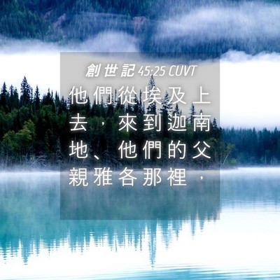 Picture 04 - 創 世 記 45:25 CUVT - 他 們 從 埃 及 上 去 ， 來 到 迦 南 - Bible Verse Picture