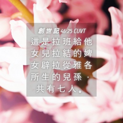 Picture 04 - 創 世 記 46:25 CUVT - 這 是 拉 班 給 他 女 兒 拉 結 的 婢 - Bible Verse Picture