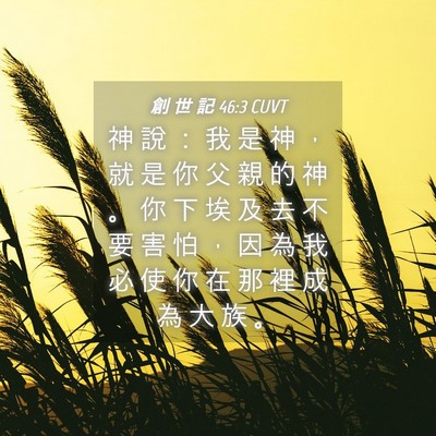 Picture 04 - 創 世 記 46:3 CUVT - 神 說 ： 我 是 神 ， 就 是 你 父 親 - Bible Verse Picture