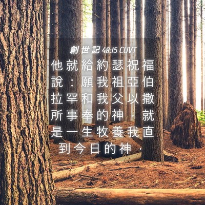 Picture 04 - 創 世 記 48:15 CUVT - 他 就 給 約 瑟 祝 福 說 ： 願 我 祖 - Bible Verse Picture