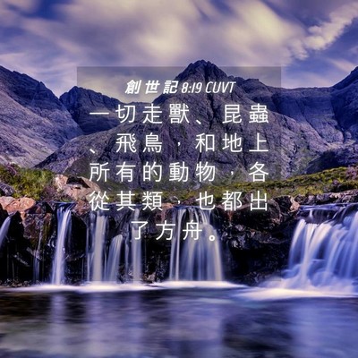 Picture 04 - 創 世 記 8:19 CUVT - 一 切 走 獸 、 昆 蟲 、 飛 鳥 ， 和 - Bible Verse Picture