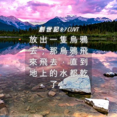 Picture 04 - 創 世 記 8:7 CUVT - 放 出 一 隻 烏 鴉 去 ； 那 烏 鴉 飛 - Bible Verse Picture