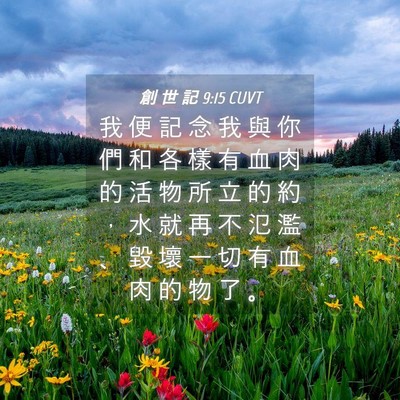 Picture 04 - 創 世 記 9:15 CUVT - 我 便 記 念 我 與 你 們 和 各 樣 有 - Bible Verse Picture