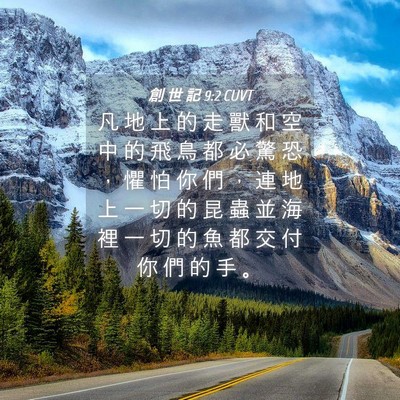 Picture 04 - 創 世 記 9:2 CUVT - 凡 地 上 的 走 獸 和 空 中 的 飛 鳥 - Bible Verse Picture