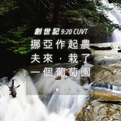 Picture 04 - 創 世 記 9:20 CUVT - 挪 亞 作 起 農 夫 來 ， 栽 了 一 個 - Bible Verse Picture