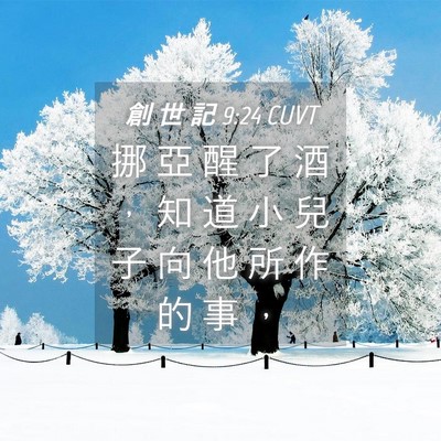 Picture 04 - 創 世 記 9:24 CUVT - 挪 亞 醒 了 酒 ， 知 道 小 兒 子 向 - Bible Verse Picture