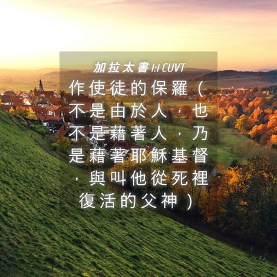 Picture 04 - 加 拉 太 書 1:1 CUVT - 作 使 徒 的 保 羅 （ 不 是 由 於 人 - Bible Verse Picture