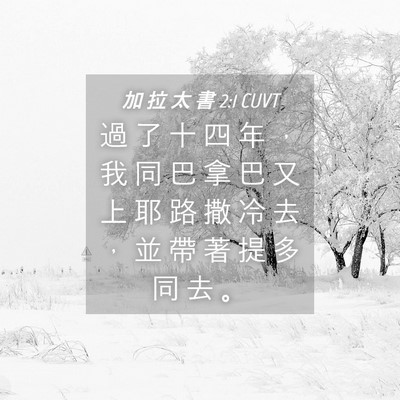 Picture 04 - 加 拉 太 書 2:1 CUVT - 過 了 十 四 年 ， 我 同 巴 拿 巴 又 - Bible Verse Picture