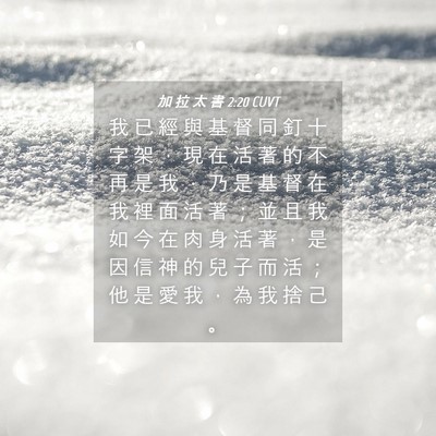 Picture 04 - 加 拉 太 書 2:20 CUVT - 我 已 經 與 基 督 同 釘 十 字 架 ， - Bible Verse Picture