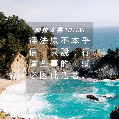 Picture 04 - 加 拉 太 書 3:12 CUVT - 律 法 原 不 本 乎 信 ， 只 說 ： 行 - Bible Verse Picture