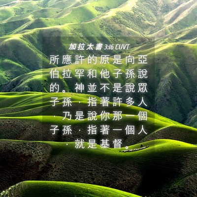 Picture 04 - 加 拉 太 書 3:16 CUVT - 所 應 許 的 原 是 向 亞 伯 拉 罕 和 - Bible Verse Picture