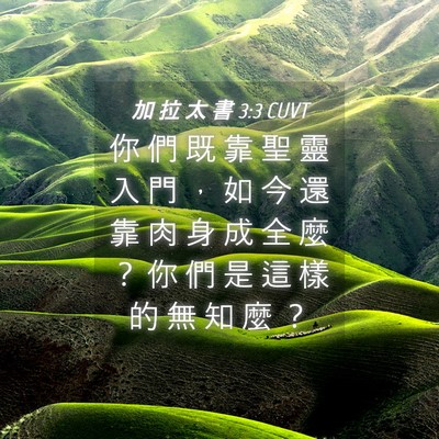 Picture 04 - 加 拉 太 書 3:3 CUVT - 你 們 既 靠 聖 靈 入 門 ， 如 今 還 - Bible Verse Picture