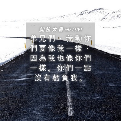 Picture 04 - 加 拉 太 書 4:12 CUVT - 弟 兄 們 ， 我 勸 你 們 要 像 我 一 - Bible Verse Picture