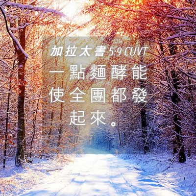 Picture 04 - 加 拉 太 書 5:9 CUVT - 一 點 麵 酵 能 使 全 團 都 發 起 來 - Bible Verse Picture