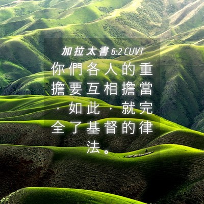 Picture 04 - 加 拉 太 書 6:2 CUVT - 你 們 各 人 的 重 擔 要 互 相 擔 當 - Bible Verse Picture