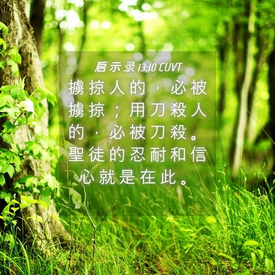 Picture 04 - 启 示 录 13:10 CUVT - 擄 掠 人 的 ， 必 被 擄 掠 ； 用 刀 - Bible Verse Picture