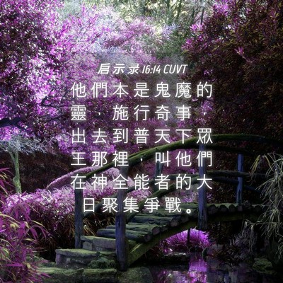 Picture 04 - 启 示 录 16:14 CUVT - 他 們 本 是 鬼 魔 的 靈 ， 施 行 奇 - Bible Verse Picture