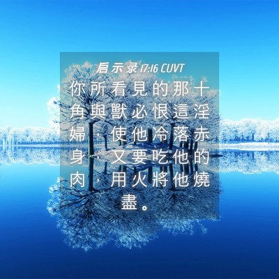 Picture 04 - 启 示 录 17:16 CUVT - 你 所 看 見 的 那 十 角 與 獸 必 恨 - Bible Verse Picture