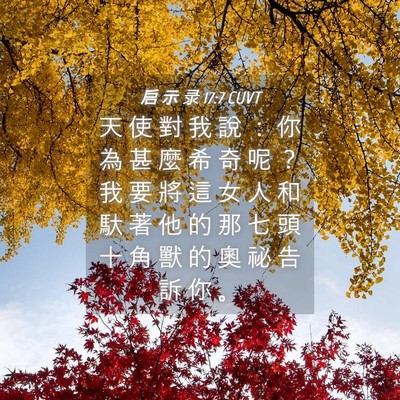Picture 04 - 启 示 录 17:7 CUVT - 天 使 對 我 說 ： 你 為 甚 麼 希 奇 - Bible Verse Picture