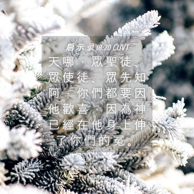 Picture 04 - 启 示 录 18:20 CUVT - 天 哪 ， 眾 聖 徒 、 眾 使 徒 、 眾 - Bible Verse Picture