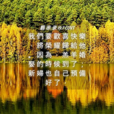 Picture 04 - 启 示 录 19:7 CUVT - 我 們 要 歡 喜 快 樂 ， 將 榮 耀 歸 - Bible Verse Picture